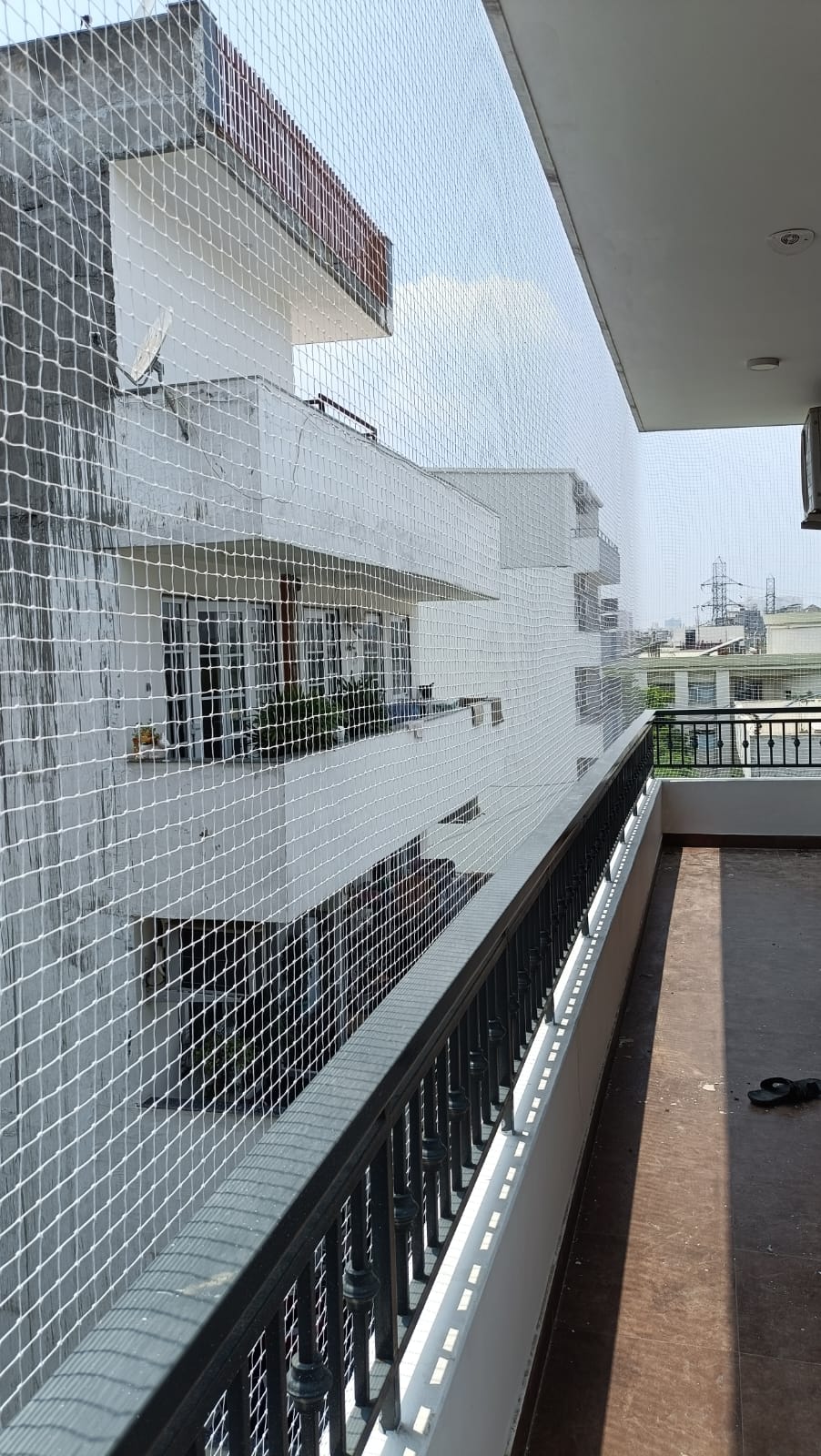 Agriculture bird net installation